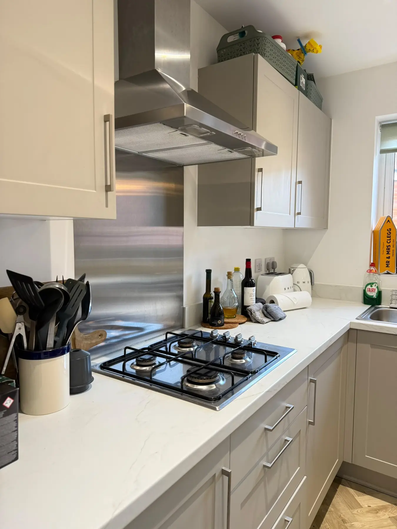 Kitchen hob and worktop after cleaning