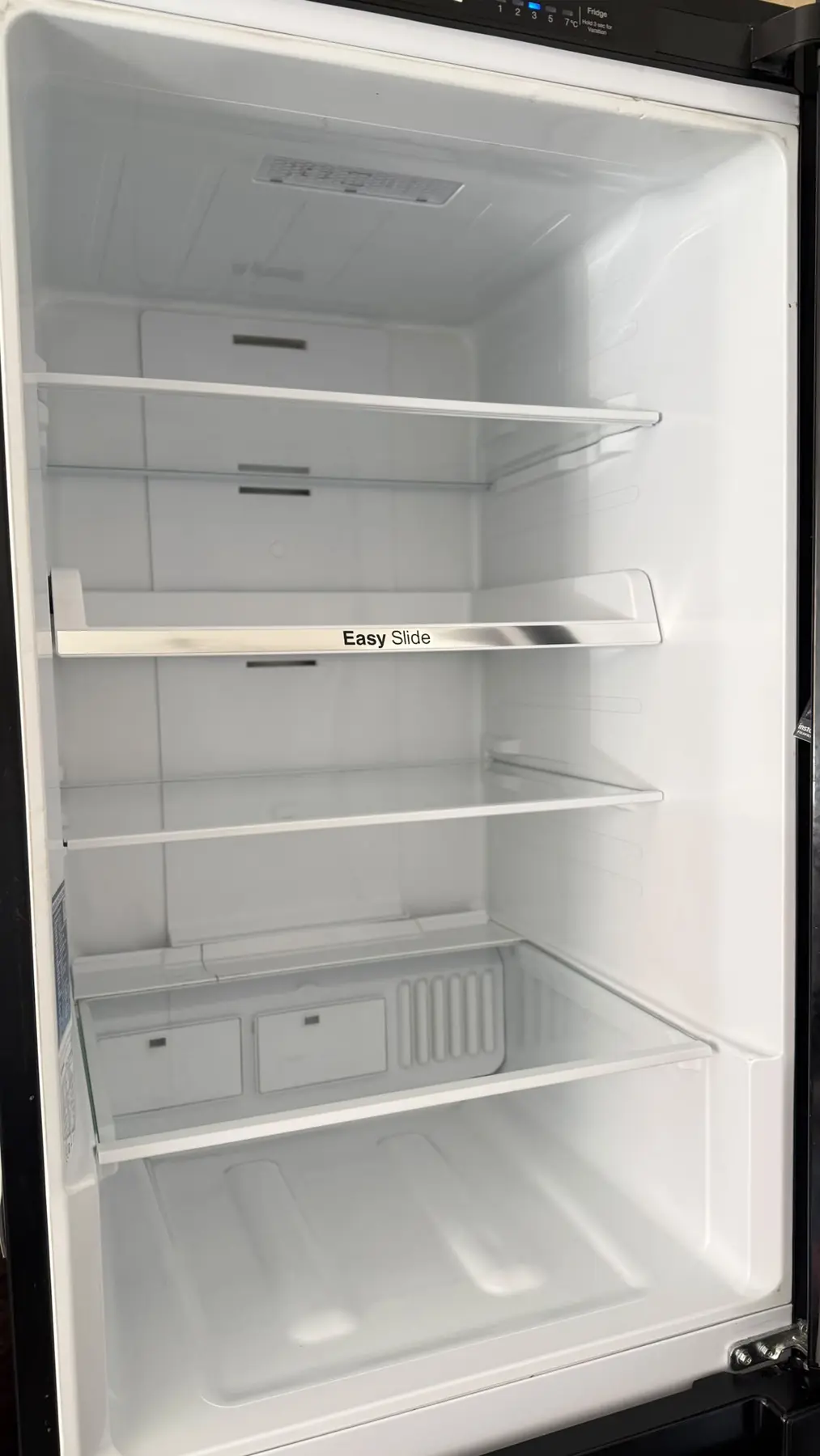 Fridge interior after deep cleaning