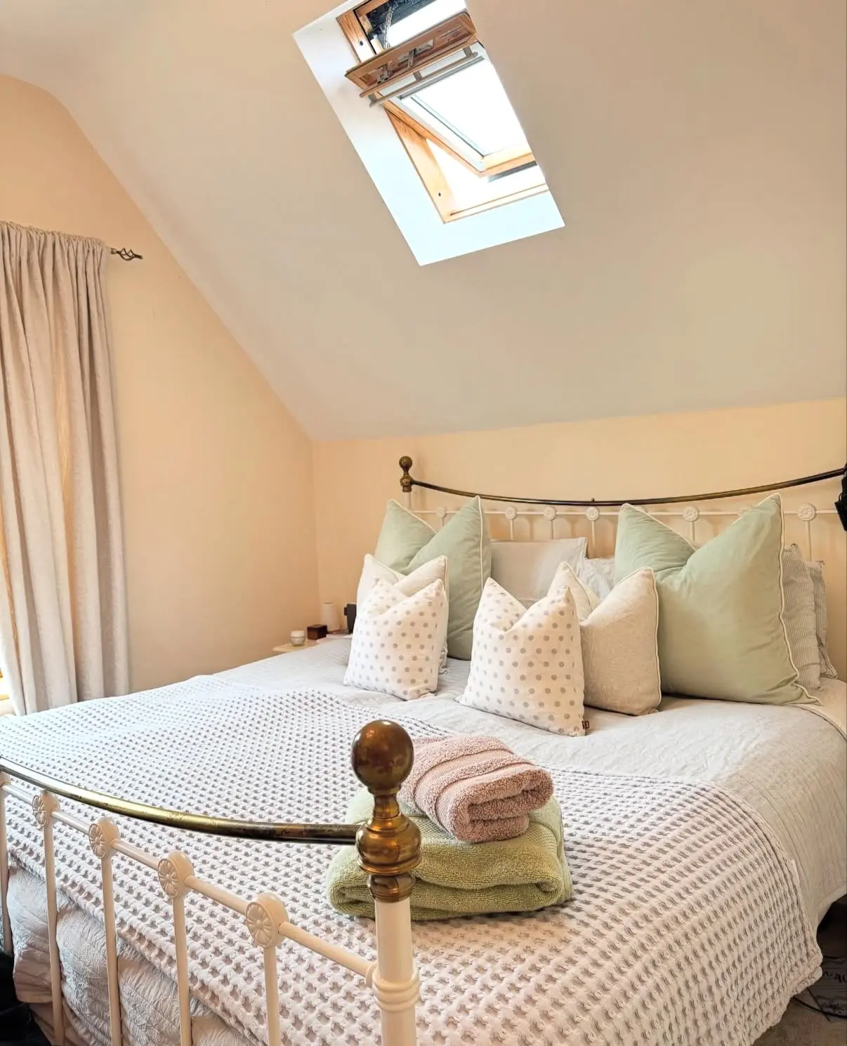 Cream bedroom prepared after cleaning